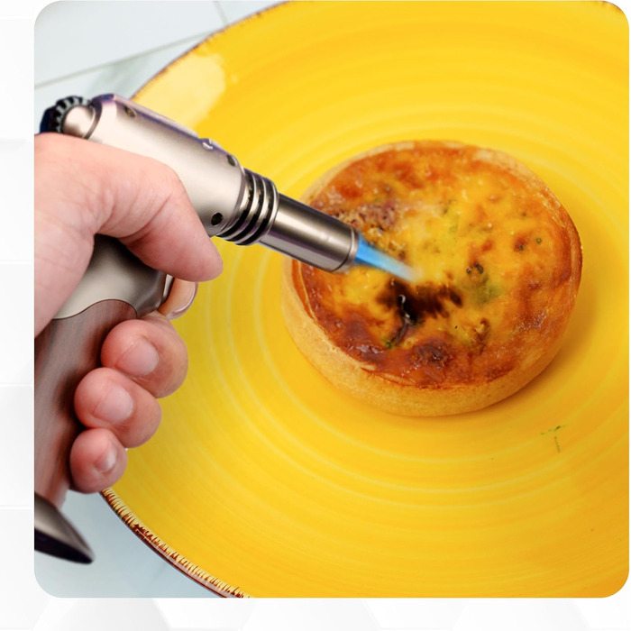 Потужний пальник Бунзена на бутані, регульований, 2-в-1 з бездротовим вимикачем для випічки, приготування їжі, барбекю та крем-брюле (сталевий коричневий)