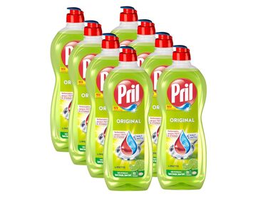 Засіб для миття посуду PRIL Original Lime, висока розчинна сила жиру, для холодної води, аромат лайма, 675 мл (набір 12 шт)