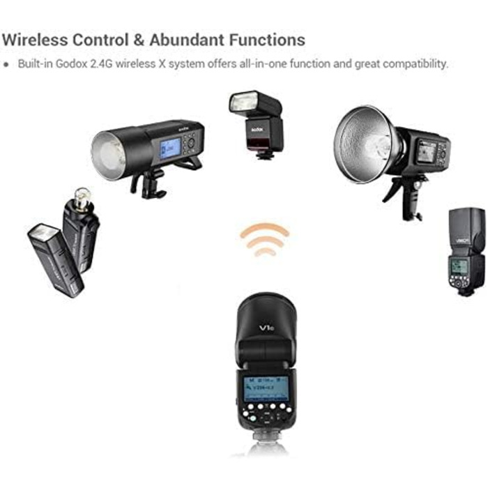 Godox V1-S: Швидкий спалах для камери Sony з Li-Ion акумулятором 2600 mAh, HSS 1/8000, 76W