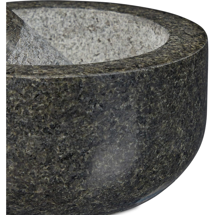 Гранітний ступка з пестиком Relaxdays - для спецій та трав, Ø 16 см, 400 мл, сірий