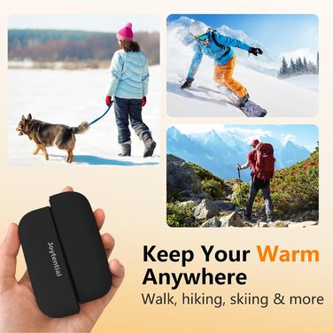 Електричний грілка для рук та кишень, 10000mAh, 2-в-1, портативний, магнітний, 3 режими нагріву, багаторазовий, для активного відпочинку, кемпінгу, подарунок для жінок та чоловіків, чорний