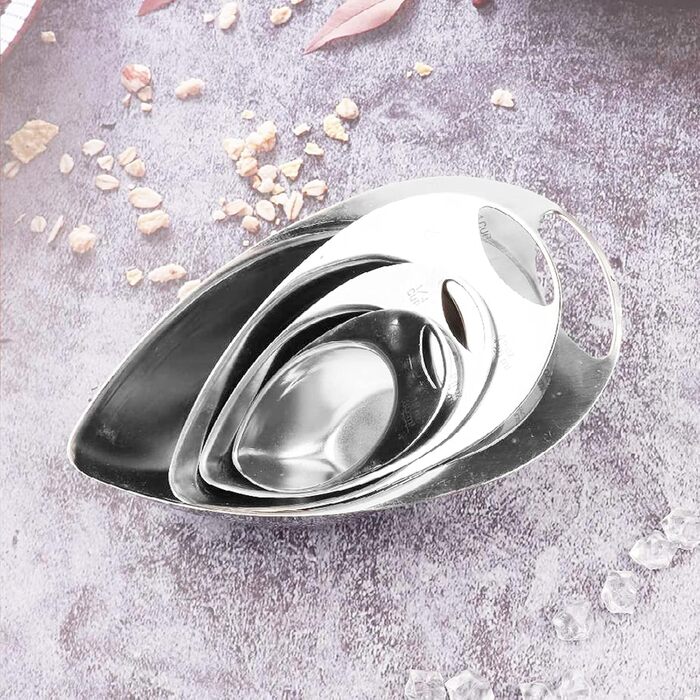 EVTSCAN Measuring Cups, 4-Piece Set, Stainless Steel Measuring Spoons, Measuring Cups Kitchen Cooking Utensil for Bakery Home