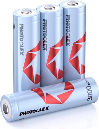 Акумулятори AA перезаряджувані (3000мWh Li-Ion 1.5V + 2700мAh NiMH 1.2V), 4 шт. + інтегрована зарядна станція