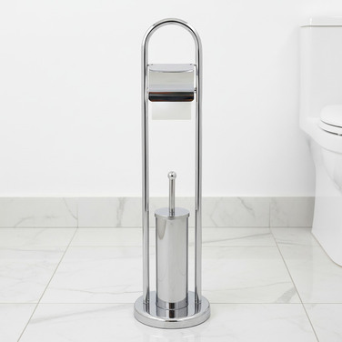 Підставка для йоржика та паперу 2в1, набір для туалету, сріблястий