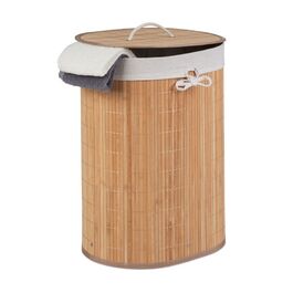 Relaxdays Bamboo Laundry Basket Oval