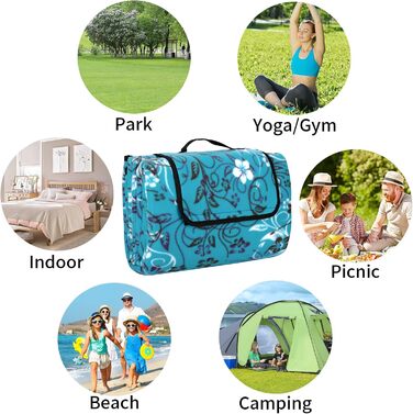 Килимок для пікніка DICLLY 200x200 см, водонепроникний, з підкладкою, що не прилипає до піску, для відпочинку на природі