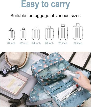 Сумка для туалетних приналежностей на блискавці | Розкладна дорожня косметичка з ручкою | Багатофункціональна сумка для туалетних речей, компактна косметичка, валізка для чоловіків та жінок (Квітка блакитна)