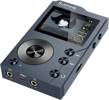 Surfans F20 - MP3 плеєр з Bluetooth 5.2, DSD DAC, без втрат високоякісний цифровий звук, портативний аудіоплеєр з 64GB карткою пам'яті, розширювана до 256GB