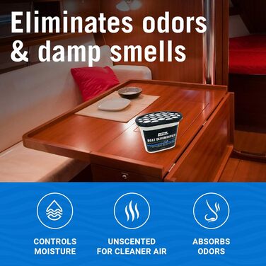 2 Pack Boat Dehumidifiers Moisture Absorbers & Odor Remover for Musty Damp Smell | Basement Closet, Home, RV, or Boat