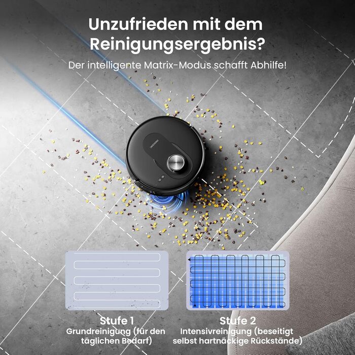 Робот-пилосос Proscenic Q8 Max+ з функцією миття, 8000Pa, 200 хвилин роботи, 3L пилозбірник, Lidar-навігація, уникнення перешкод, керування через додаток та голосове управління, для твердих поверхонь та килимів