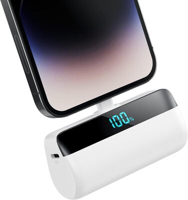 Power Bank Feob Mini 5200mAh 20W PD: Компактний акумулятор для iPhone з LED-дисплеєм, сумісний з iPhone 14, 13, 12, 11, XS, XR, 8, 7, 6 - фіолетовий
