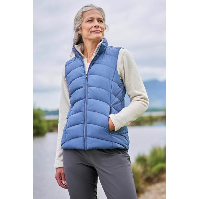 Жіночий жилет Mountain Warehouse Opal з утеплювачем - легка терможилетка, кишені на блискавці, водовідштовхувальний (32, Синій)