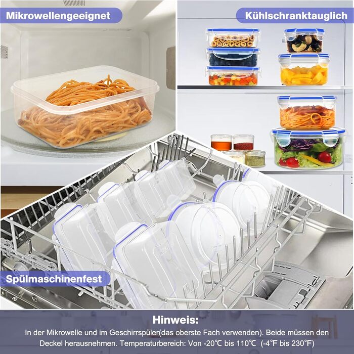 Набір контейнерів для зберігання YASHE (38 шт.): 19 контейнерів + 19 кришок, BPA-Free, з етикетками