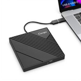 Зовнішній USB 3.0 CD/DVD-привід Cocopa Masterizzatore: портативний Ultra Slim DVD-RW/CD-RW плеєр для ноутбука та ПК (Windows, macOS, Linux)