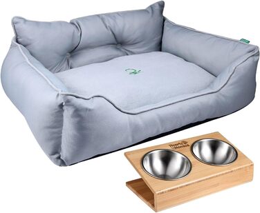 UNITED COLORS OF BENETTON. Pets - Dog bed, ergonomic bed, for medium-sized dogs, made of polyester, machine washable, size M, (grey, 50 cm)
