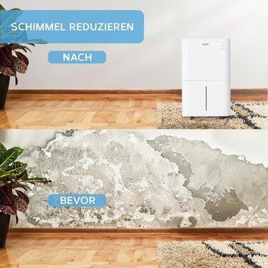 Електричний осушувач повітря Air Pro 20L - портативний, для спальні, підвалу, гаража, кухні. З таймером та режимом сну. Білий