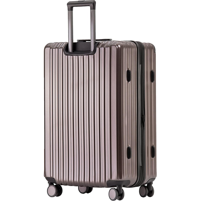 Валіза-набір 3шт з TSA-замком, розширювана, телескопічна ручка, жорсткий корпус (Кофе)