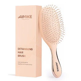 Щітка для волосся AIMIKE без пошкоджень, розпушувач з м'якими щетинками, безболісна розпушувальна щітка для складних вузлів, особливо делікатна до тонкого волосся, ідеальна для догляду за шкірою голови та масажу. Подушковий масажер LuxeSilk