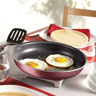 Набір посуду Tefal Ingenio Essential (20 предметів): каструлі, сковорідки, кришки та кухонне приладдя, червоний, для всіх типів плит (крім індукційних) та духовки