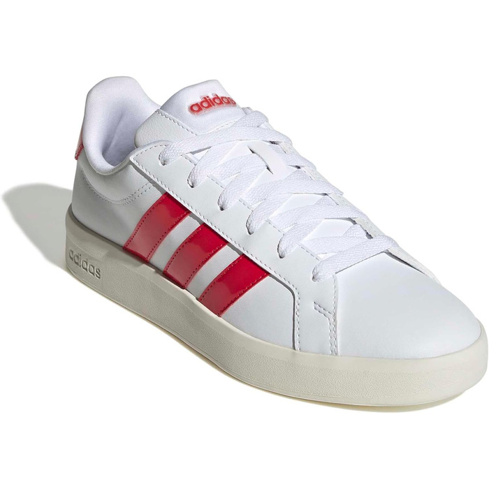 Жіночі кросівки Adidas Grand Court Base 3.0 (38 2/3 EU, білий, рубіново-червоний, off-white)