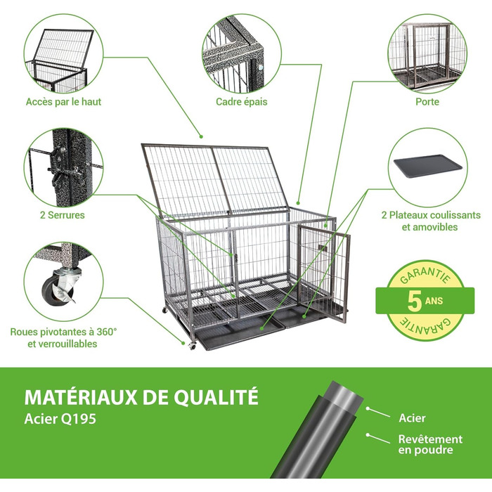 Транспортна переноска для собак Mouvedy XL, 123x79x84 см, переноска для собак для дому та вулиці, 2 двері, висувна підставка, 360° колеса