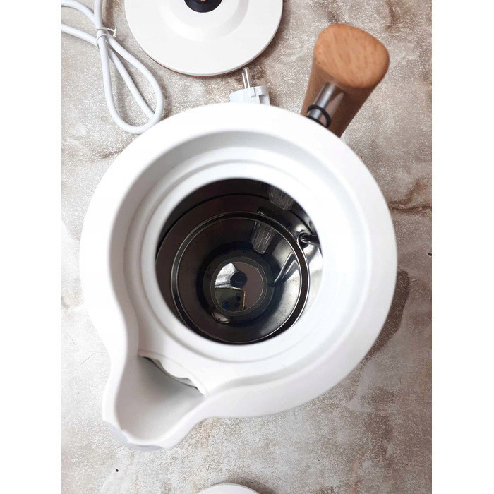 Електричний чайник Cecotec Thermosense 400 (білий з дерев'яними елементами), 3000 Вт, 1.7 л