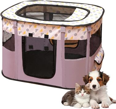 Клітка-прогулянка для тварин, складана, 70x55x40 см, Oxford, для собак, кроликів, котів, морських свинок, Indoor & Outdoor (фіолетовий)