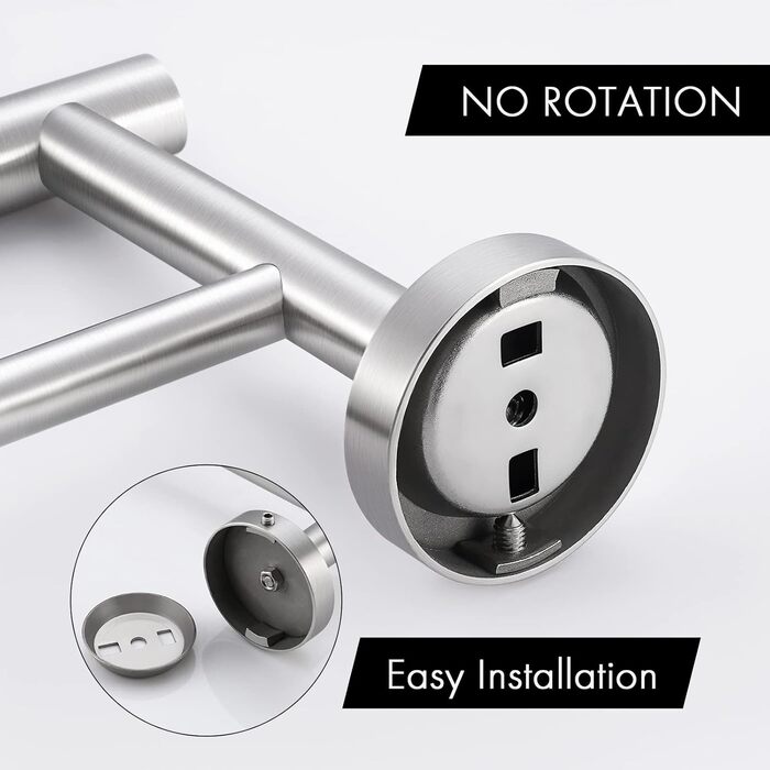 Тримач для рушників KES, подвійний, з нержавіючої сталі SUS304, 60 см, настінний, A2001S60