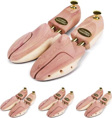 Schlesinger – 4 pairs of premium men's shoe stretchers made of high-quality cedarwood for optimal shoe care. Kaiser model. Size 35 – 52 in silver or gold.