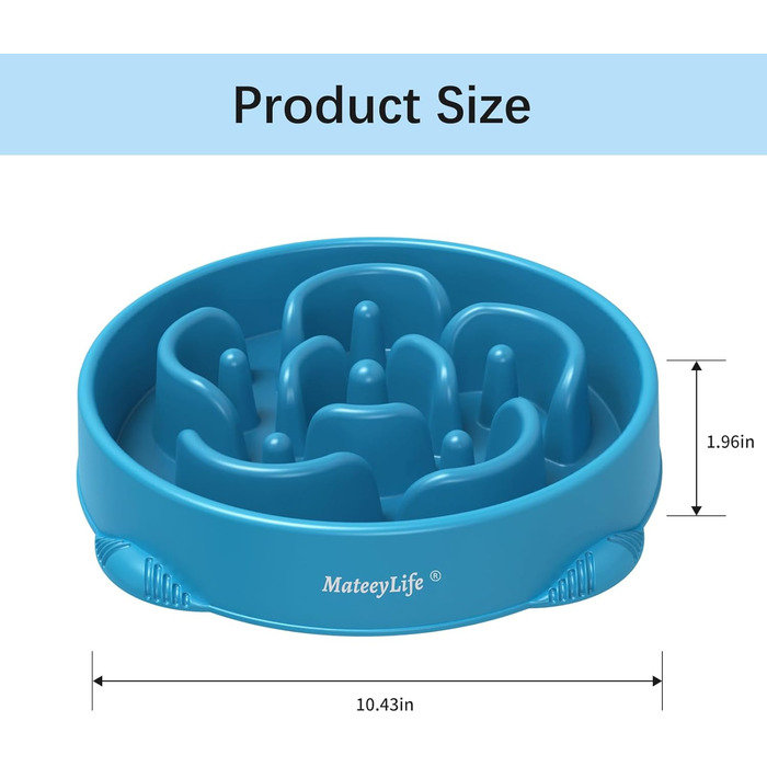 Набори мисок для собак MateeyLife 2 шт. - Anti-слиз, Slow Feeder, для великих та середніх собак, синього кольору