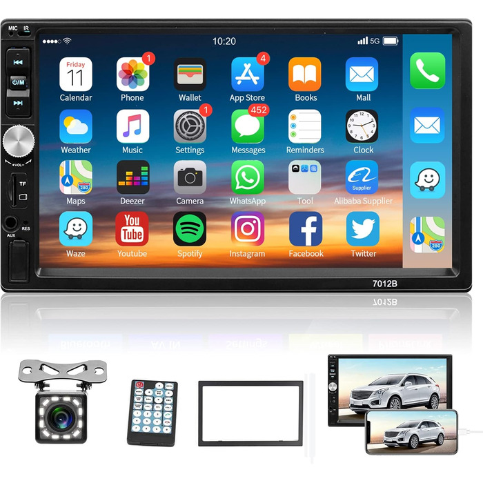 Автомагнітола 2 DIN з Bluetooth, 7