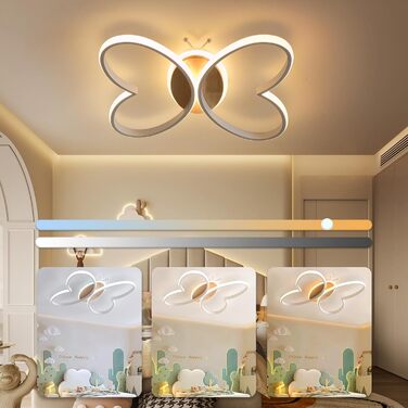 LED Ceiling Light for Kids' Room Lamp Ceiling, Dimmable Kids' Room Ceiling Lamp with Remote Control, 32W Kids' Room Ceiling Light Cloud for Living Room, Bedroom (48cm, Warm White Dimmable)