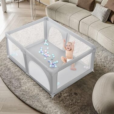 Лягувачка для цуценят з дверцятами, 180 x 120 x 66 см, сірий колір. Міцна, з нейлону, для собак та цуценят, легко миється.