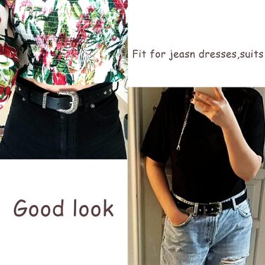 Жіночі шкіряні ремені JowTreex у стилі вестерн з квітковою пряжкою, вінтажний пояс