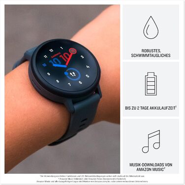 Дитячий розумний годинник Garmin Bounce 2 LTE (43 мм) - турквіс (сірий), AMOLED дисплей, 2 дні роботи, GPS, SOS, режим школи