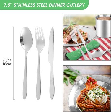 Набір посуду для кемпінгу Odoland на 2 особи: нержавіюча сталь, складний, з тарілкою та чашкою