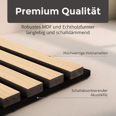 Акустичні панелі з дерева для стін 60x60 см, набір 4 шт, шумоізоляційні стінові панелі з ламелями для покращення акустики приміщення, колір світлий дуб