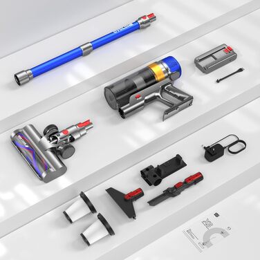 Бездротовий пилосос Sulean 580W з акумулятором, 70 хв роботи, 48000Pa, Smart Display, 1.6L, антинамотування, для твердих поверхонь, килимів, шерсті тварин