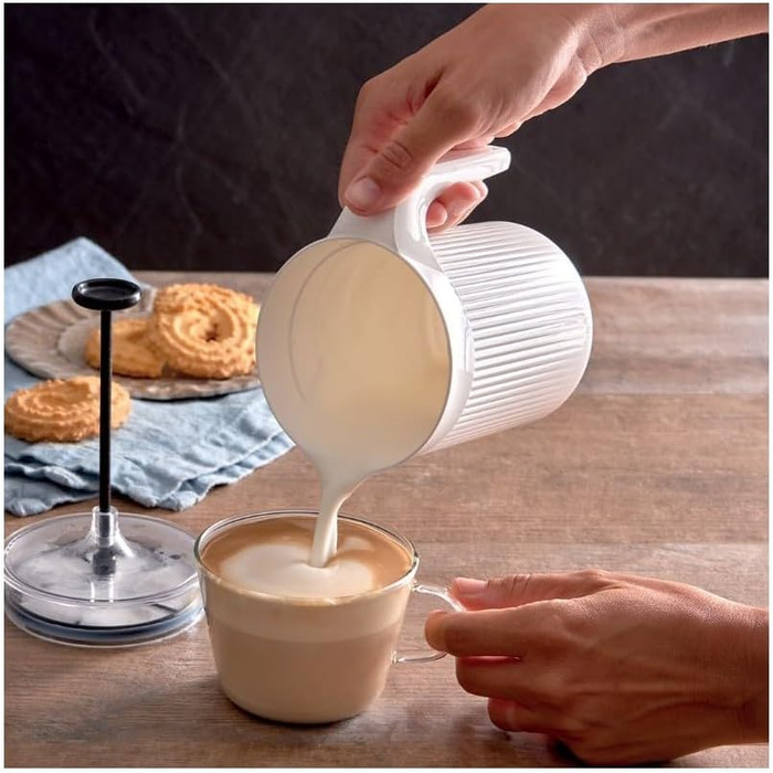 Ручний спінювач молока Snips Cremix для капучіно, білий, 0.5 л, Made in Italy