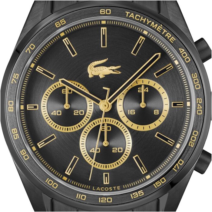 Годинник чоловічий Lacoste Boston Chronograph кварцовий з браслетом шкіряним або металевим (срібний)