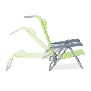 Relaxdays Folding Lounge Chair with Neck Pillow