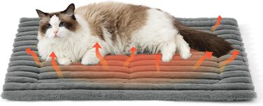 Килимок-грілка для котів та собак BEDSURE - 61x46 см. Теплий лежак для кота, грілка для собаки. Сірий, 76x50x3 см