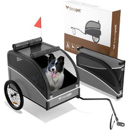 Фаркоп для велосипеда з собакою - Складаний фаркоп для собак до 40 кг з відбивачами, сумісний з електровелосипедами, чорний (сірий)