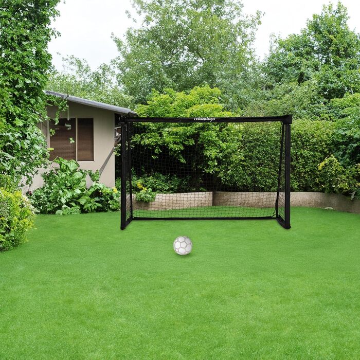 Relaxdays Soccer Goal for Kids & Adults - Garden Training Goal, Steel, 120x180x60 cm, Black