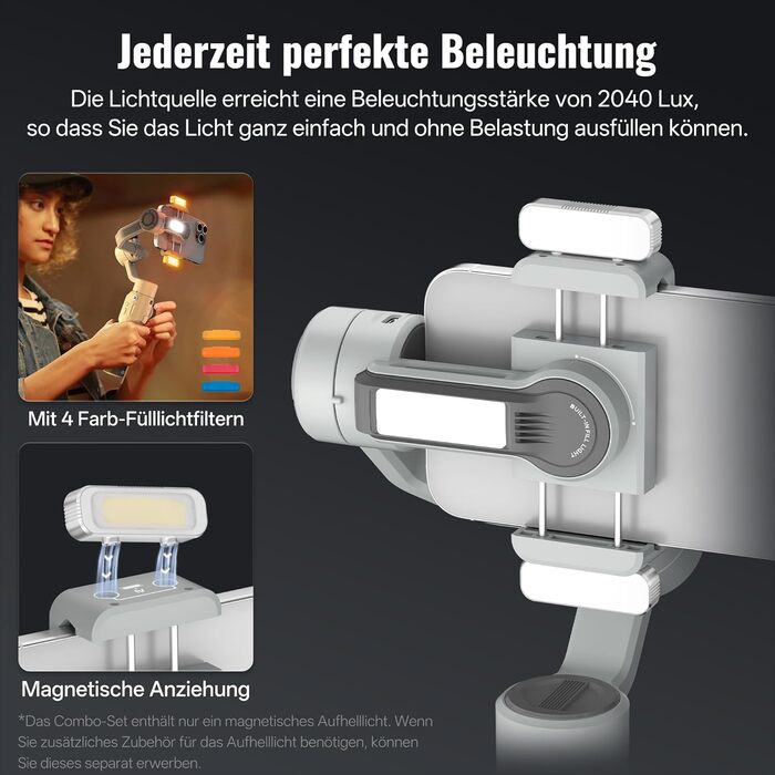 ZHIYUN CINEPEER Smooth 5E - Стабілізатор для смартфона з підсвічуванням та штативом (3-осьовий)