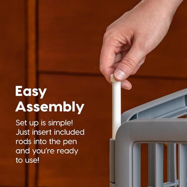 Лейс для собак Iris USA з дверцятами, 61 см, для цуценят та маленьких собак, безпечний, простий монтаж, зручне зберігання, регульований, гумові неслизькі ніжки (Темно-сірий, 61 см висота – 4 панелі)