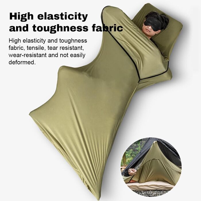 YIWEOG Sleeping Bag Liner, Lightweight, Highly Elastic, for Outdoor Camping, Travel, Hotels