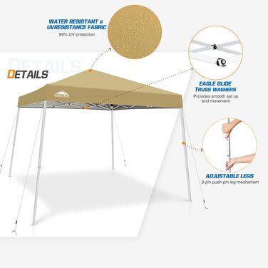 EAGLE PEAK 3 m x 3 m Pop-Up Tent with Sloping Legs