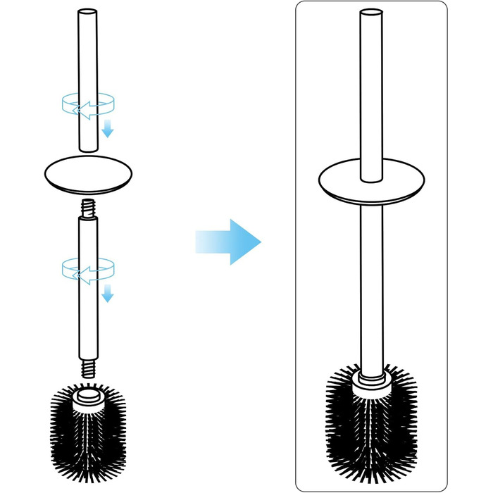 BGL 304 Stainless Steel Toilet Brush Holder - Long Design, Nickel Bristle Finish