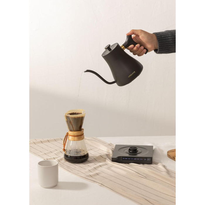 Electric Kettle 0.5L - HATTORI STUDIO - White with Keep Warm, Safety System, Thermostat, Digital Display, Temperature Indicator, 880W